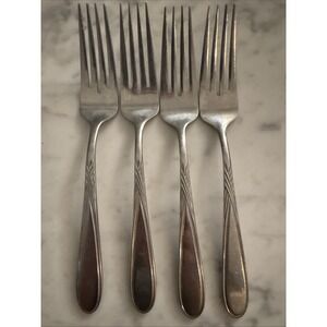 Rogers Stainless Korea DinnerForks Braided Wheat Pattern Vintage (4)